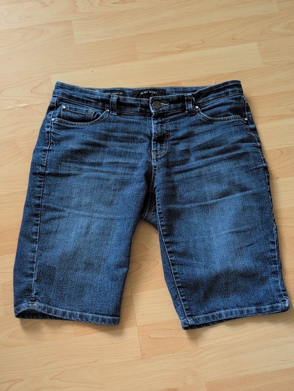 Nine West Light Blue Denim Bermuda Shorts - DateNight Fit